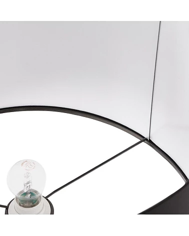 Lampadaire design Métal brossé Winona et Tissu Noir