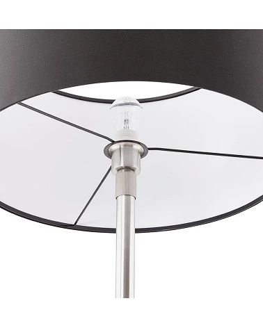 Lampadaire design Métal brossé Winona et Tissu Noir