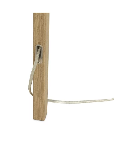 Lampadaire design scandinave Trivet métal bois et tissu Noir