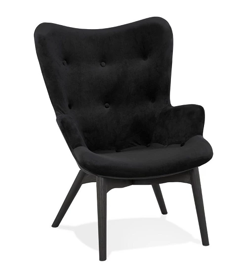 Fauteuil scandinave bergere MELCHIOR Velours Noir