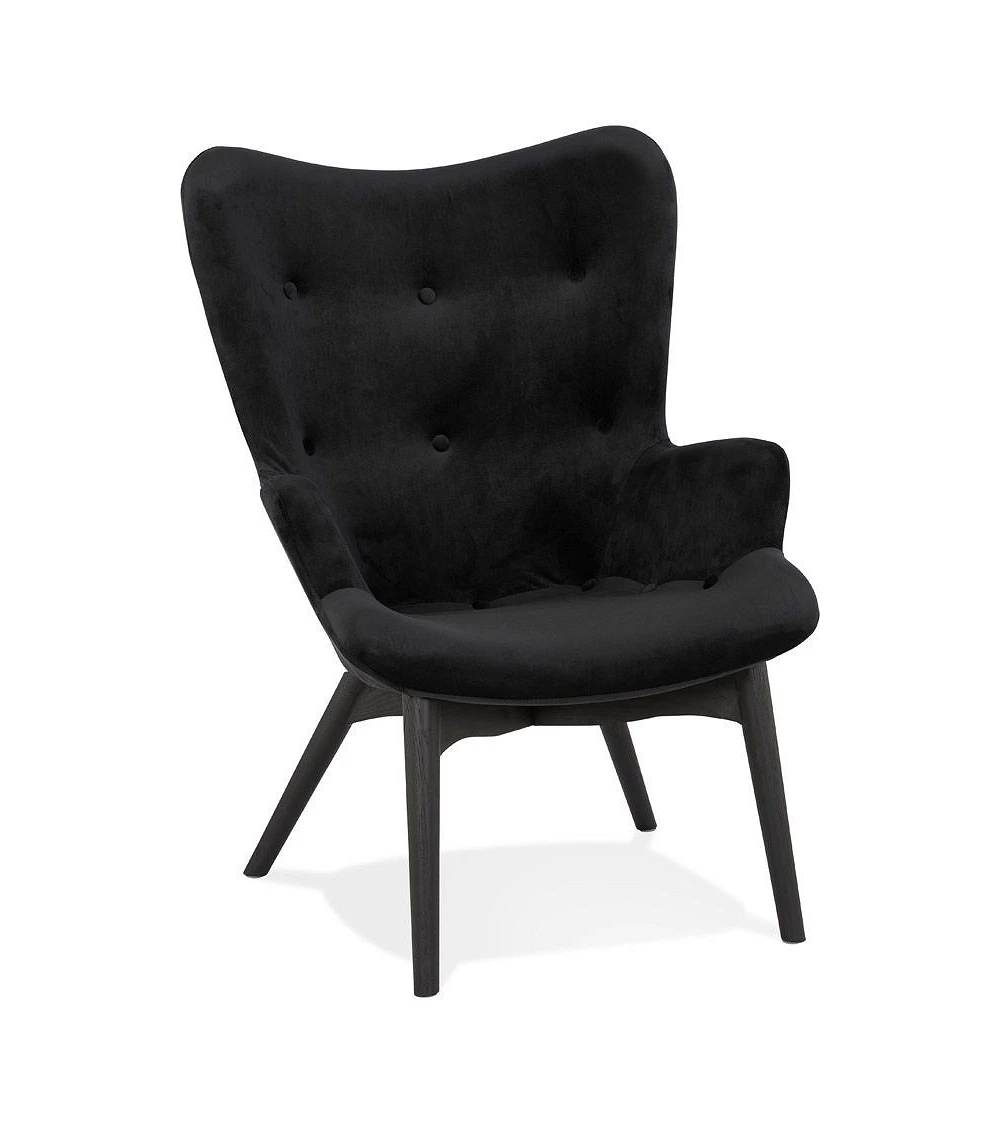 Fauteuil scandinave bergere MELCHIOR Velours Noir