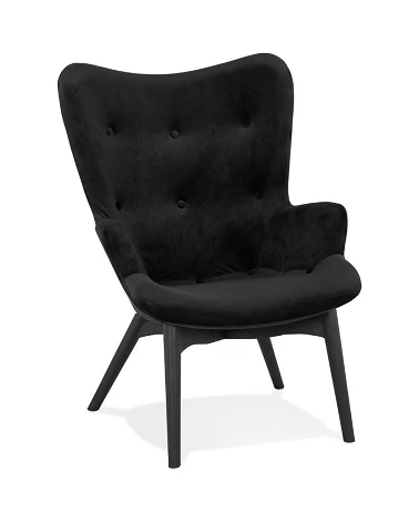 Fauteuil scandinave bergere MELCHIOR Velours Noir