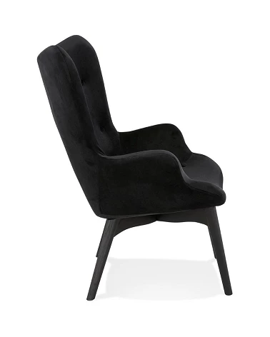 Fauteuil scandinave bergere MELCHIOR Velours Noir