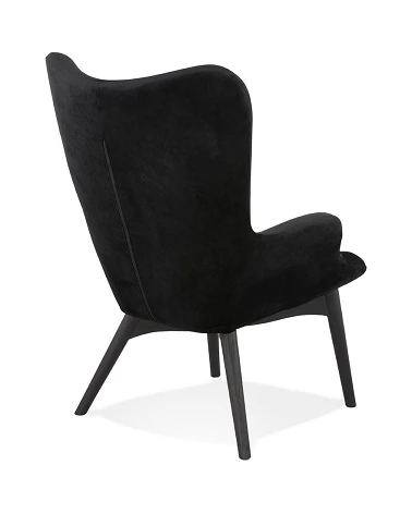 Fauteuil scandinave bergere MELCHIOR Velours Noir