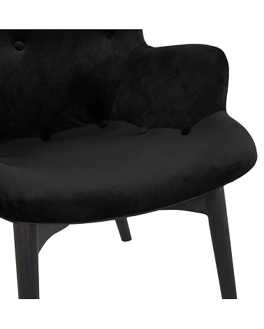 Fauteuil scandinave bergere MELCHIOR Velours Noir