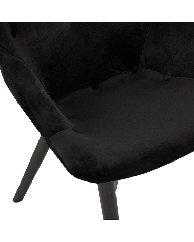 Fauteuil scandinave bergere MELCHIOR Velours Noir