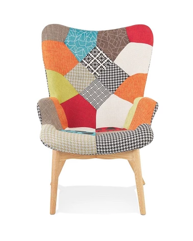 Fauteuil scandinave Bergere DAISY Patchwork