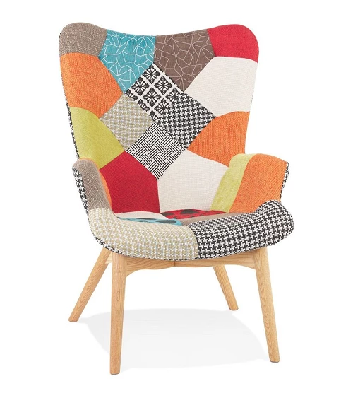 Fauteuil scandinave Bergere DAISY Patchwork