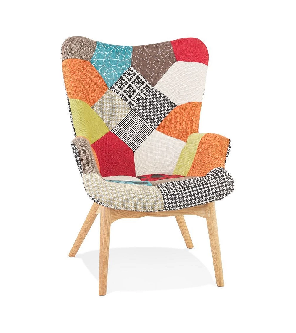 Fauteuil scandinave Bergere DAISY Patchwork