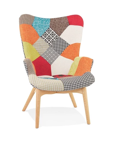 Fauteuil scandinave Bergere DAISY Patchwork