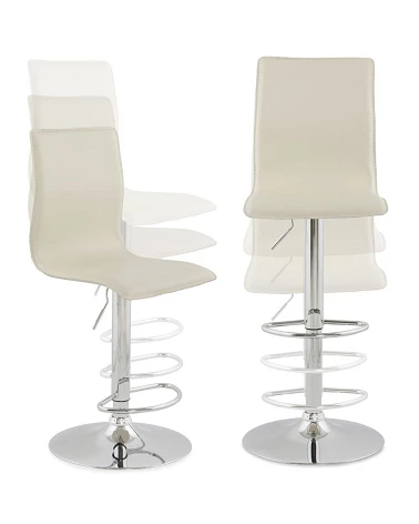 Tabouret de bar SOHO simili cuir Creme