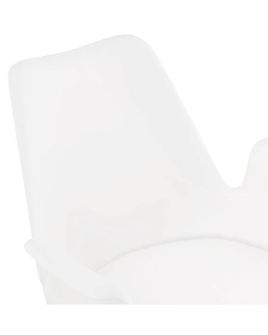 Chaise design Skanor blanc pieds bois clair