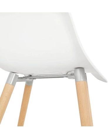 Chaise design Cloud Poly Blanc et pieds bois