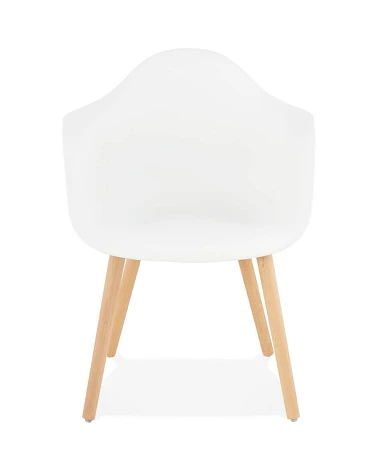 Chaise design Cloud Poly Blanc et pieds bois