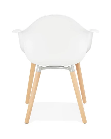 Chaise design Cloud Poly Blanc et pieds bois