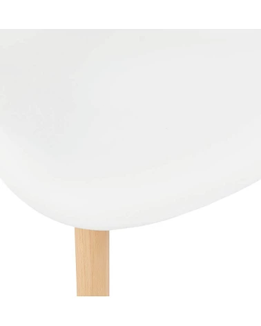 Chaise design Cloud Poly Blanc et pieds bois