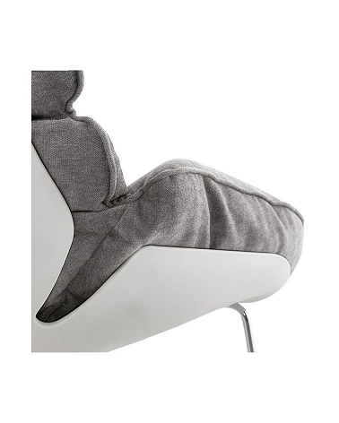 Fauteuil design a bascule Pelochon tissu Gris Clair