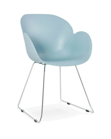 Chaise design Testa coque plastic et poly Bleu