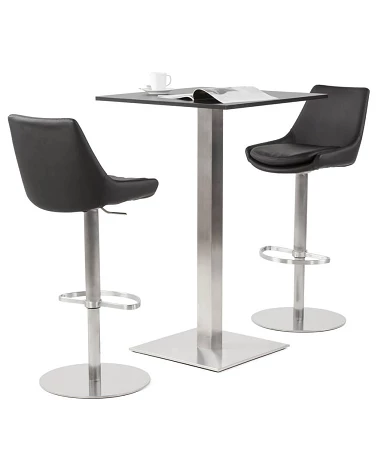 Tabouret de bar design Karu simili cuir Noir