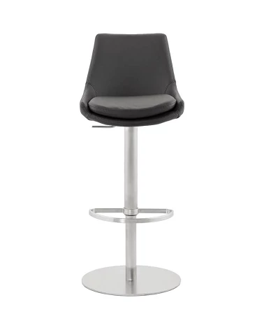 Tabouret de bar design Karu simili cuir Noir