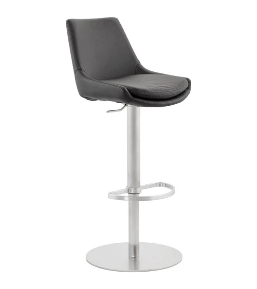 Tabouret de bar design Karu simili cuir Noir