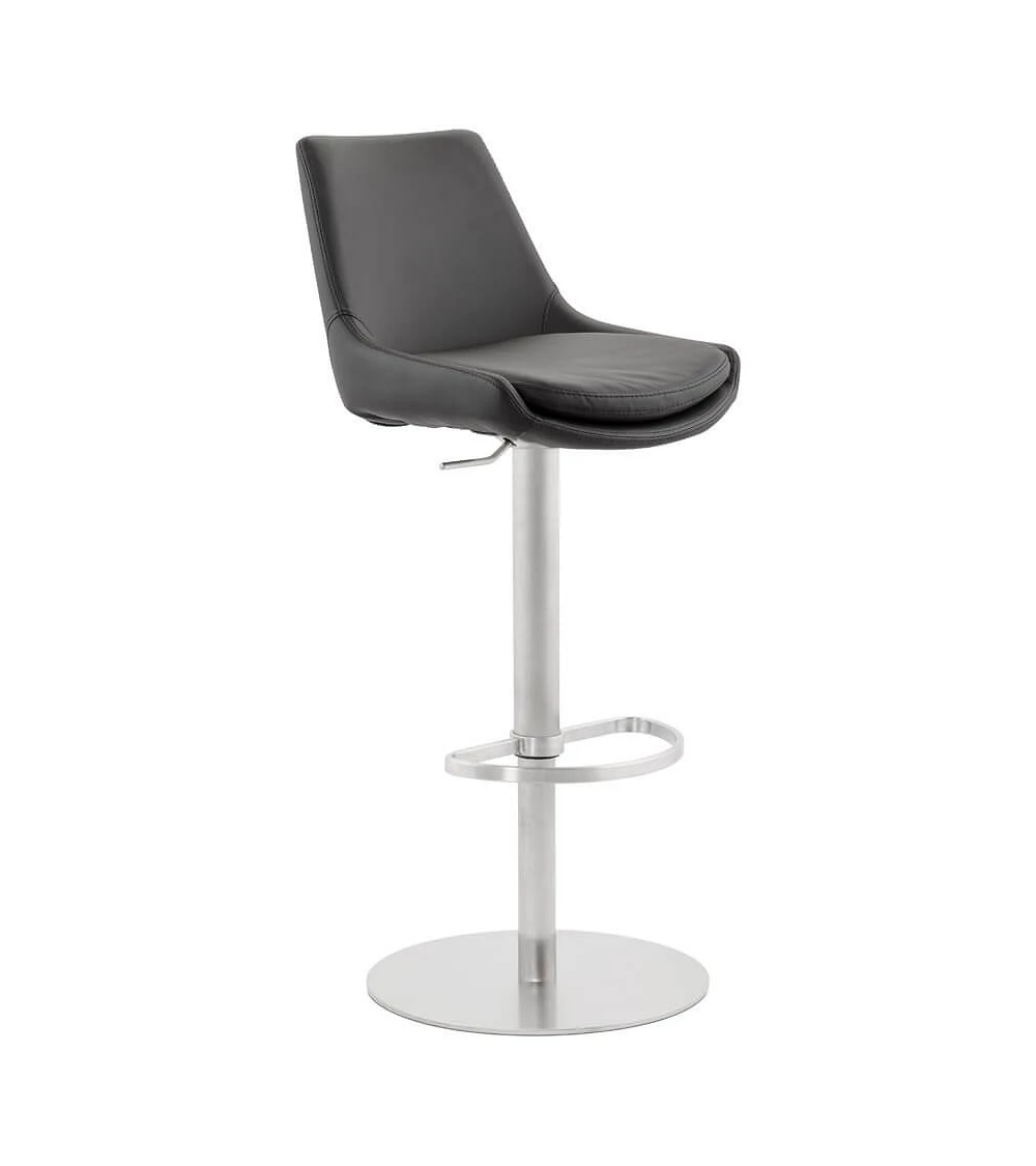 Tabouret de bar design Karu simili cuir Noir