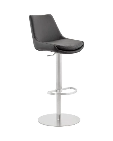 Tabouret de bar design Karu simili cuir Noir