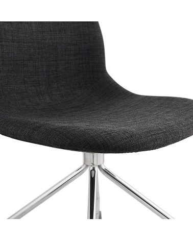 Chaise design ruleta métal Chromé et Gris Foncé