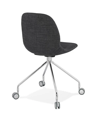 Chaise design ruleta métal Chromé et Gris Foncé