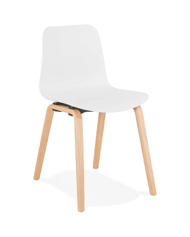 Chaise design MONARK Naturel Poly Blanc