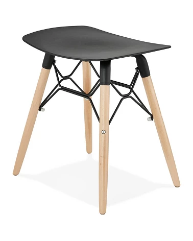 Tabouret bois JARTEL Poly Noir