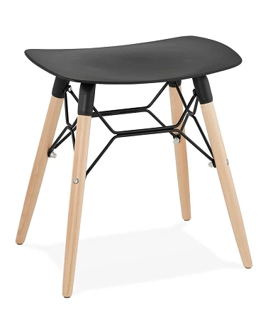 Tabouret bois JARTEL Poly Noir