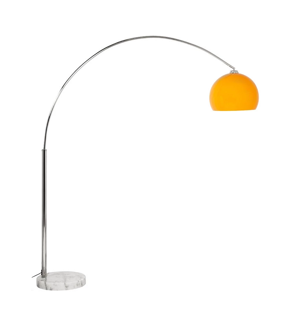 Lampadaire design Loft XL métal Chromé et Poly orange