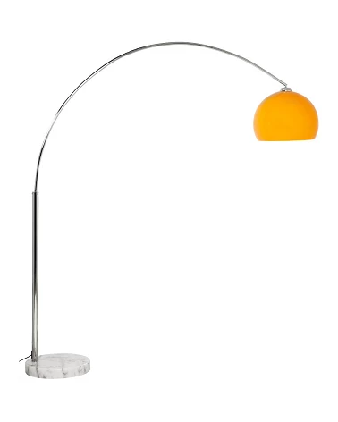 Lampadaire design Loft XL métal Chromé et Poly orange