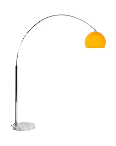 Lampadaire design Loft XL métal Chromé et Poly orange