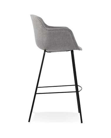 Chaise de bar design LARGESS Tissu Gris Clair