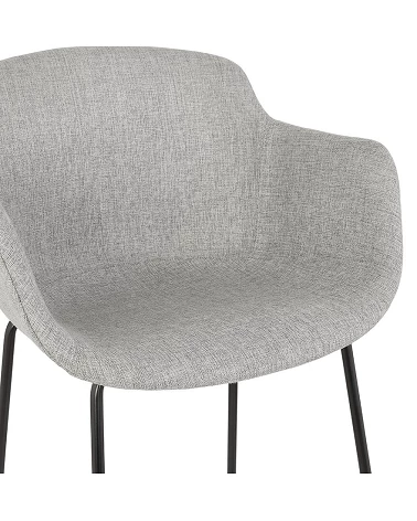 Chaise de bar design LARGESS Tissu Gris Clair