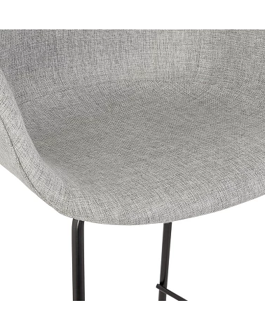 Chaise de bar design LARGESS Tissu Gris Clair