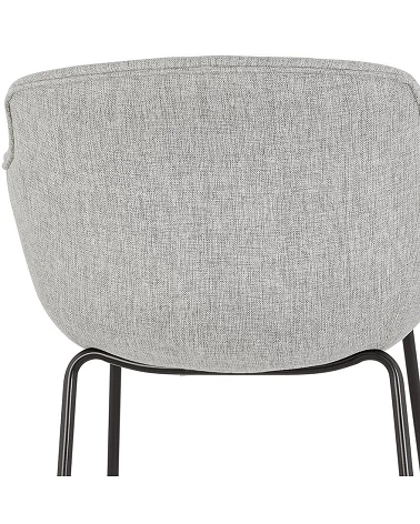 Chaise de bar design LARGESS Tissu Gris Clair