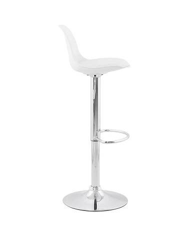 Chaise de bar métal chromé Tendy simili blanc