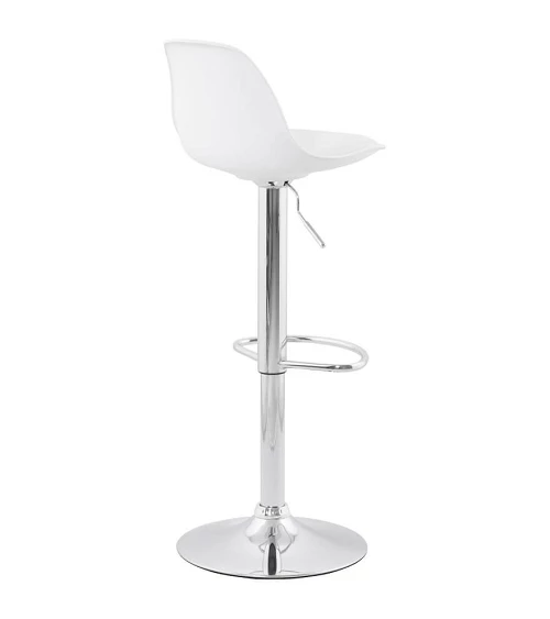 Chaise de bar métal chromé Tendy simili blanc