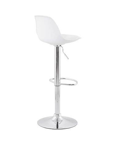 Chaise de bar métal chromé Tendy simili blanc