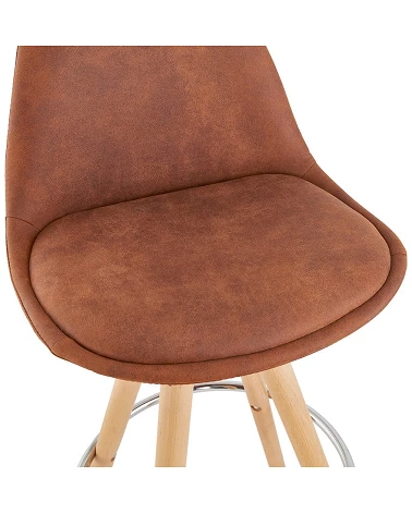 Chaise de bar design agouti microfibre Marron