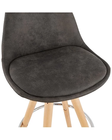 Chaise de bar design agouti microfibre Gris Fonce