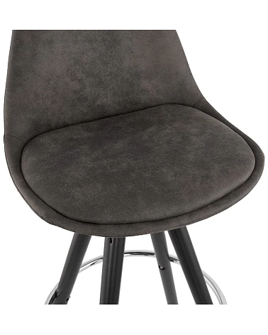 Chaise de bar design Noir AGOUTI microfibre Gris Fonce