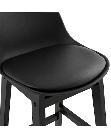 Chaise de bar Bois TUREL Poly Noir