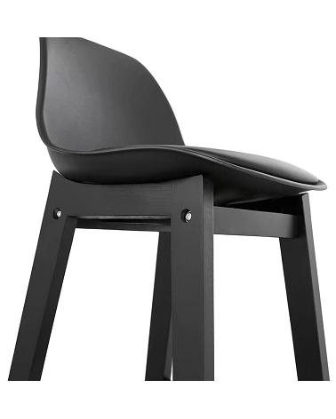 Chaise de bar Bois TUREL Poly Noir