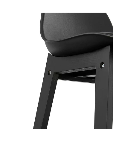 Chaise de bar Bois TUREL Poly Noir