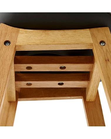 Tabouret de bar bois de Chêne ELODY Polypro Noir