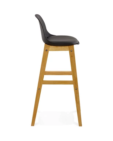 Tabouret de bar bois de Chêne ELODY Polypro Noir